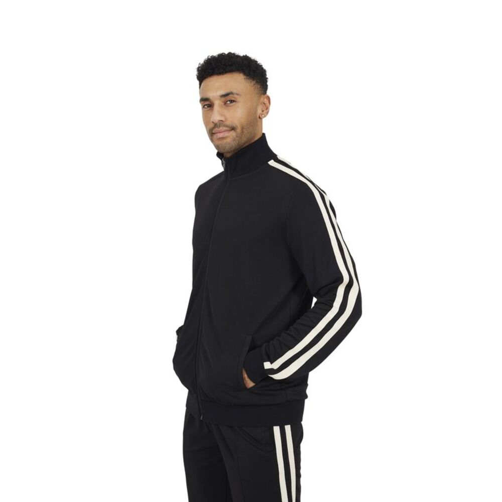 Brave Soul Mens Zip Funnel Neck Track Top / Jet Black